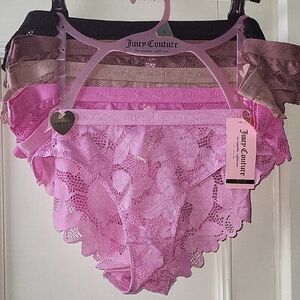 Juicy Couture Lace Panties Set 5 Pairs NWT L